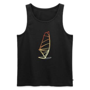 Windsurfing in retro style - Men's Premium Organic Tank Top - black - Front - AI Model Male 178 light (178cm)