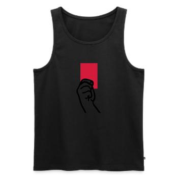 Rote Karte Schiedsrichter Fußball - Männer Premium Bio Tank Top - Schwarz - Vorne - Michal (187cm)
