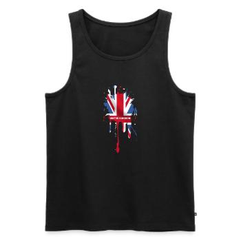 Union Jack 5 - Männer Premium Bio Tank Top - Schwarz - Vorne - AI Model Male 178 light (178cm)