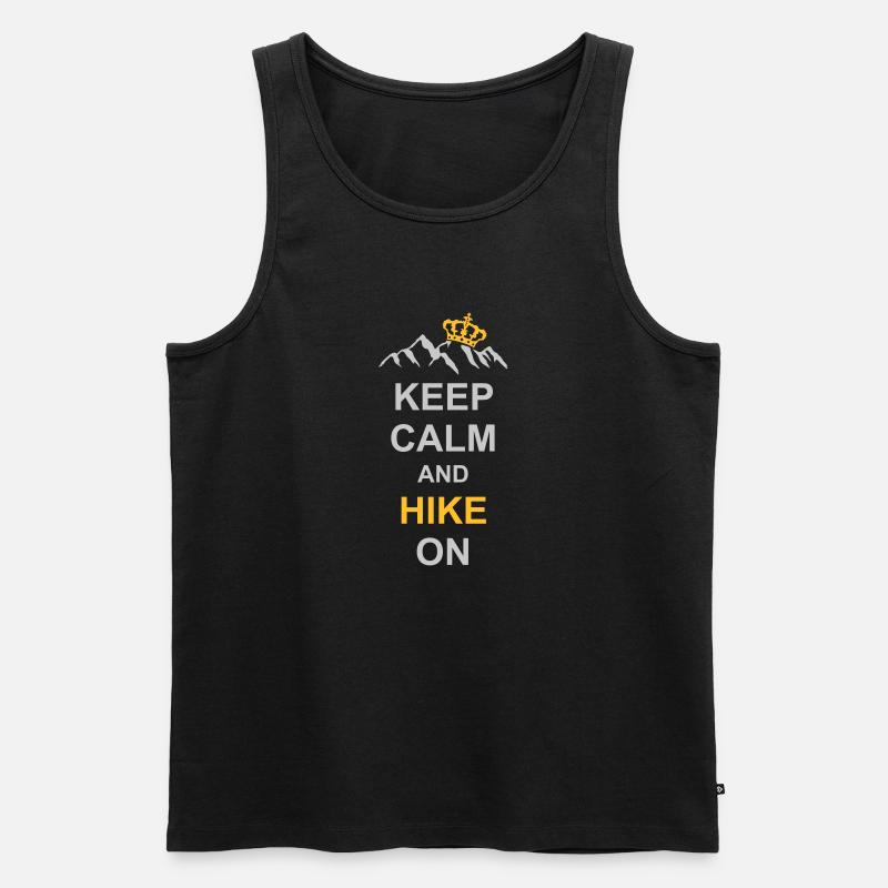 Keep Calm And Hike - Männer Premium Bio Tank Top - Schwarz
