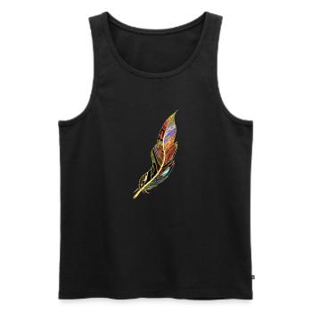 Feather - Men's Premium Organic Tank Top - black - Front - AI Model Male 178 light (178cm)