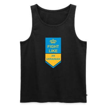 fight like ukrainians quote - Men's Premium Organic Tank Top - black - Front - Michal (187cm)
