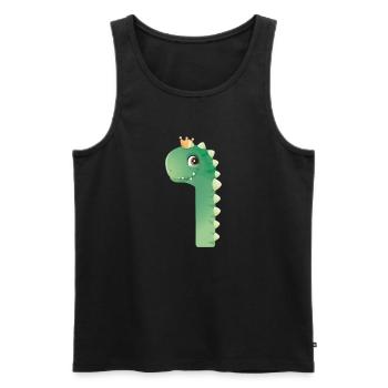 Dino Number 1 - Men's Premium Organic Tank Top - black - Front - Michal (187cm)