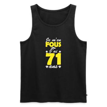 j ai 71 ans / cadeau anniversaire 71 ans - Débardeur bio Premium Homme - noir - Devant - Michal (187cm)