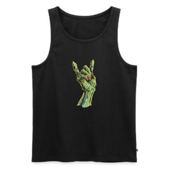 Doomie Fingers - Men's Premium Organic Tank Top - black - Front - AI Model Male 178 light (178cm)