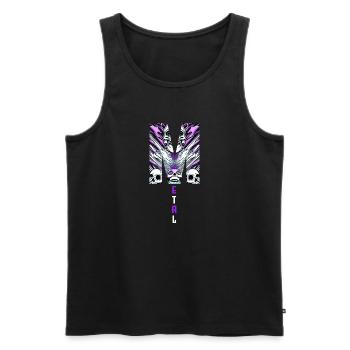 Metal Skulls Buchstabe M - Männer Premium Bio Tank Top - Schwarz - Vorne - Michal (187cm)