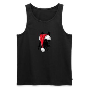 Santa Malinois Christmas St. Nicholas Dogs Wilsigns - Men's Premium Organic Tank Top - black - Front - AI Model Male 178 light (178cm)