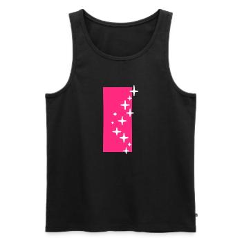 Buchstabe I Glitzer - Männer Premium Bio Tank Top - Schwarz - Vorne - AI Model Male 178 light (178cm)