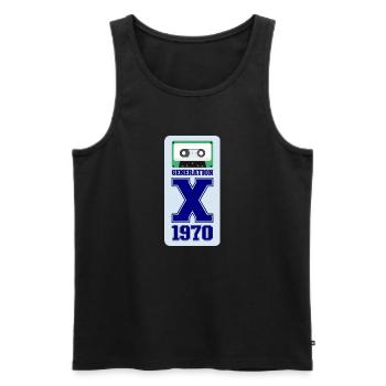 1970 Génération X disco - Débardeur bio Premium Homme - noir - Devant - Michal (187cm)