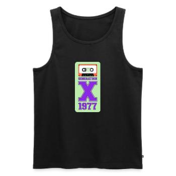 1977 Génération X Nouvelle Vague - Débardeur bio Premium Homme - noir - Devant - AI Model Male 178 light (178cm)