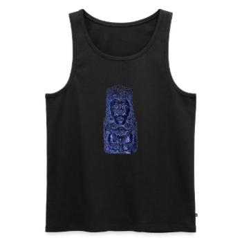 Gorila blau - Männer Premium Bio Tank Top - Schwarz - Vorne - AI Model Male 178 light (178cm)
