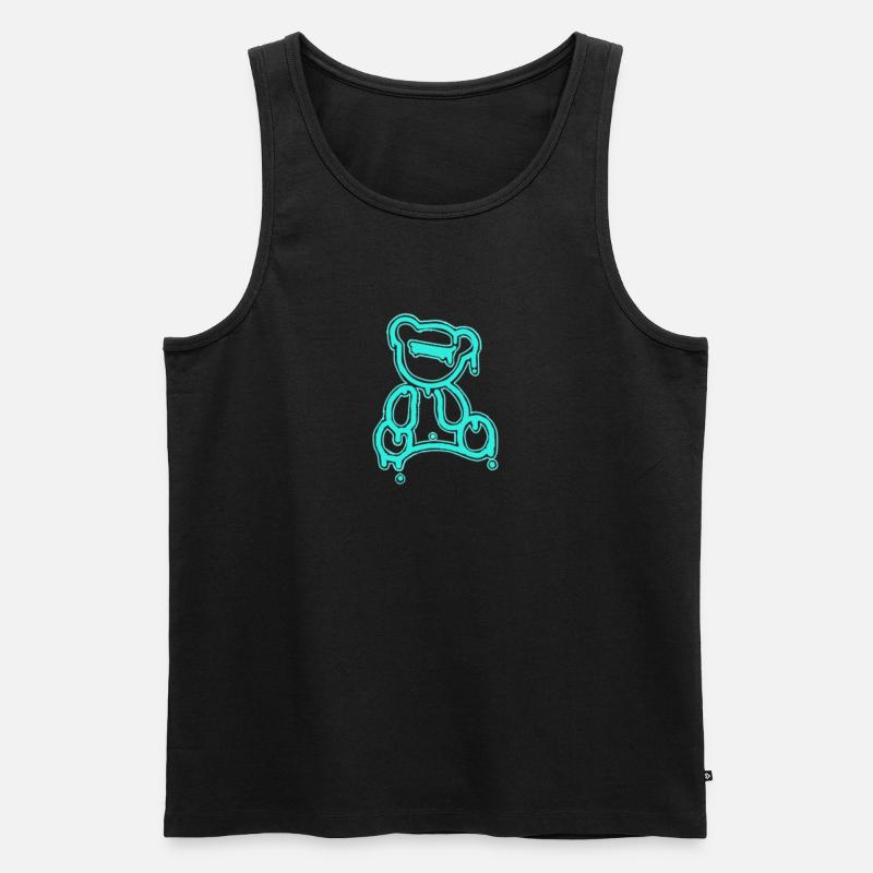 Neon Teddy - Männer Premium Bio Tank Top - Schwarz