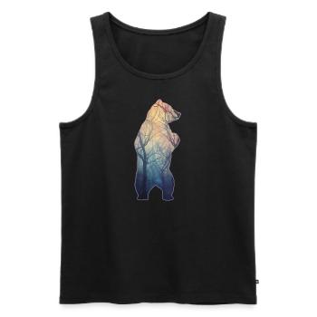 Jäger Bergsteiger Wanderer Bär - Männer Premium Bio Tank Top - Schwarz - Vorne - Michal (187cm)