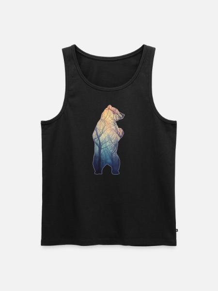 Hunter, Mountaineer, Hiker, Bear - Men's Premium Organic Tank Top - black