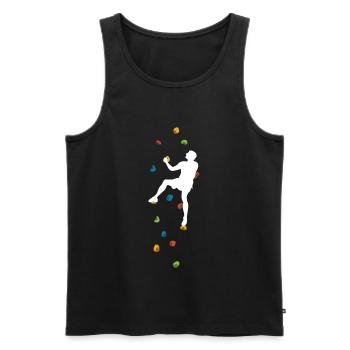Bouldern Bergsteigen Freiklettern Klettern - Männer Premium Bio Tank Top - Schwarz - Vorne - Michal (187cm)