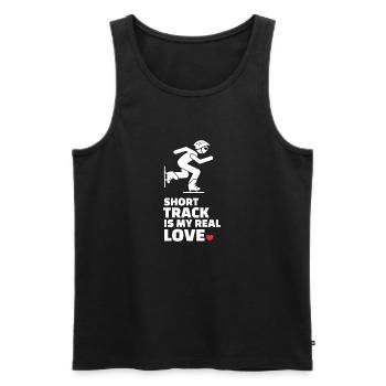 Ich Liebe Shorttrack Und Eislaufen - Männer Premium Bio Tank Top - Schwarz - Vorne - AI Model Male 178 light (178cm)