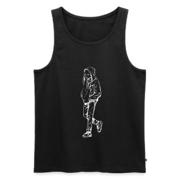 idée cadeau kpop boy - Débardeur bio Premium Homme - noir - Devant - AI Model Male 178 light (178cm)