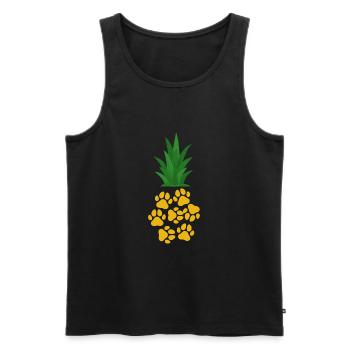 Pineapple Paw - Men's Premium Organic Tank Top - black - Front - AI Model Male 178 light (178cm)