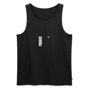 FRANCE drapeau et emblème de la France. Supporter - Débardeur bio Premium Homme - noir - Devant - Michal (187cm)
