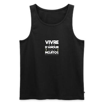 Leben von Liebe und Mojitos - Männer Premium Bio Tank Top - Schwarz - Vorne - AI Model Male 178 light (178cm)