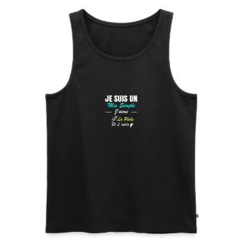 Ich bin ein einfacher Kerl, ich mag Angeln und Aperitifs - Männer Premium Bio Tank Top - Schwarz - Vorne - AI Model Male 178 light (178cm)