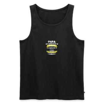 Papa Vatertag Geschenk Geburtstag Das Beste vom Leben - Männer Premium Bio Tank Top - Schwarz - Vorne - Michal (187cm)