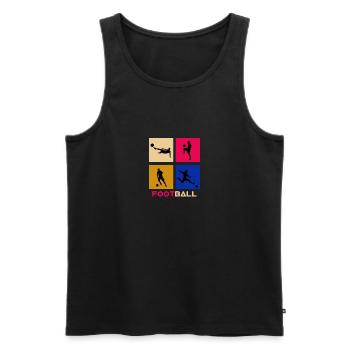 T shirt football - Débardeur bio Premium Homme - noir - Devant - Michal (187cm)