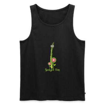 spargelfan,spargel,grüner spargel - Männer Premium Bio Tank Top - Schwarz - Vorne - Michal (187cm)