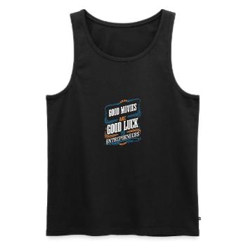 Gute Filme sind ein Glücksbringer für Unternehmer - Männer Premium Bio Tank Top - Schwarz - Vorne - Michal (187cm)