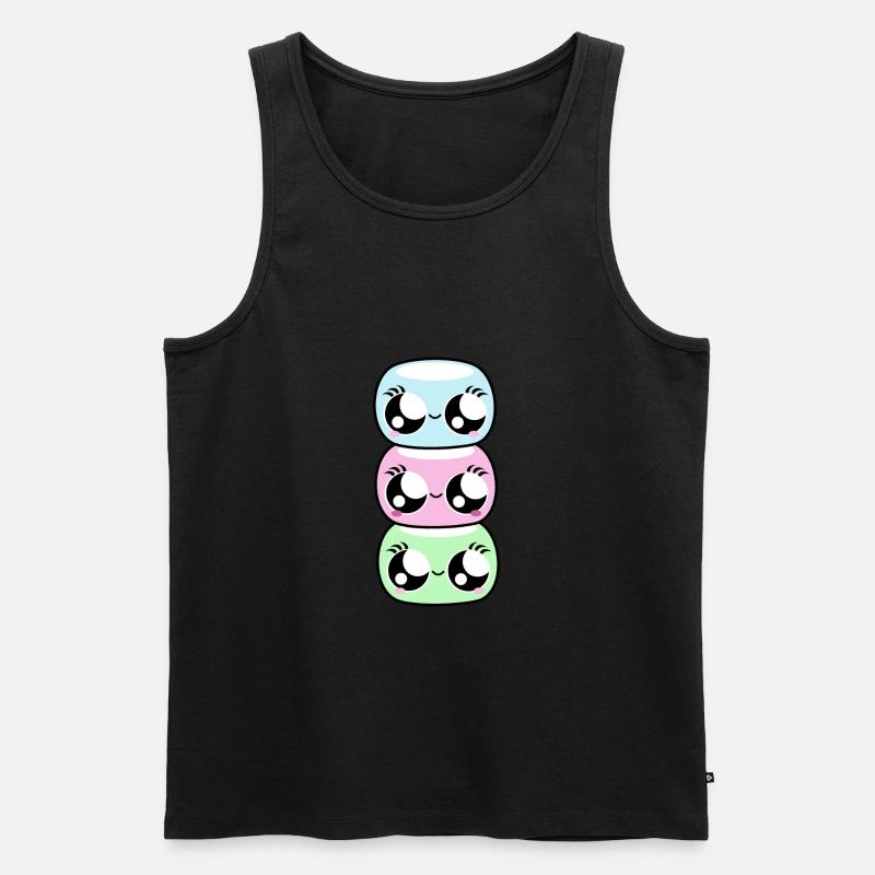 Kawaii Marshmallows - Männer Premium Bio Tank Top - Schwarz