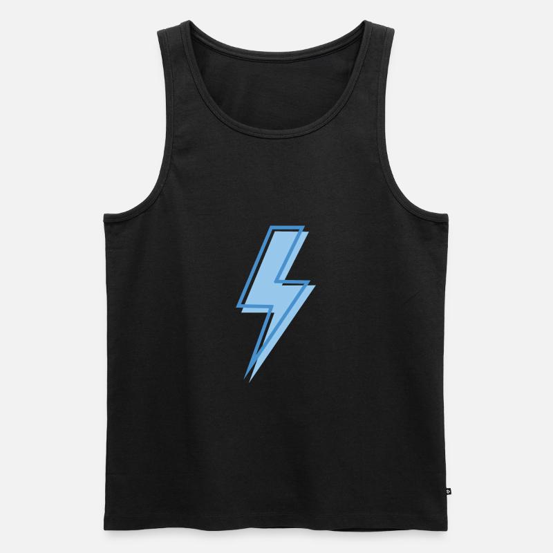 Blauer Blitz - Männer Premium Bio Tank Top - Schwarz