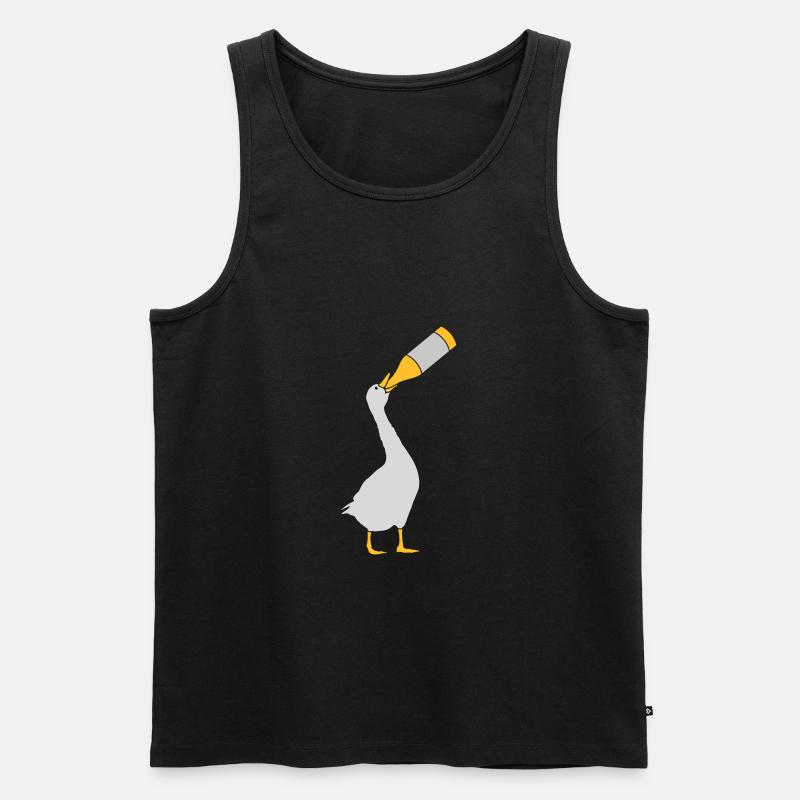 Gans Alkohol Party - Männer Premium Bio Tank Top - Schwarz