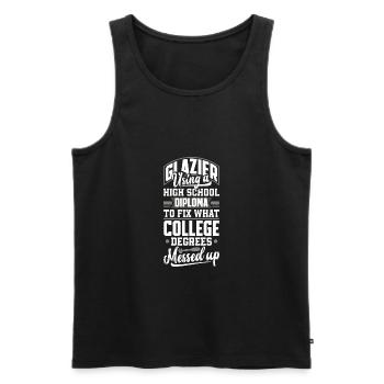 Glazier Window Fitter Pun - Men's Premium Organic Tank Top - black - Front - AI Model Male 178 light (178cm)