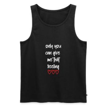 love love Saint-Valentin en amour Dicton anglais - Débardeur bio Premium Homme - noir - Devant - Michal (187cm)