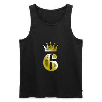 6 Number Crown Gold - Men's Premium Organic Tank Top - black - Front - Michal (187cm)