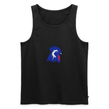 coq symbol france embleme logo crete2 - Débardeur bio Premium Homme - noir - Devant - AI Model Male 178 light (178cm)