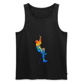 Bouldern Klettern Boulder Boulderer Kletterhalle - Männer Premium Bio Tank Top - Schwarz - Vorne - Michal (187cm)