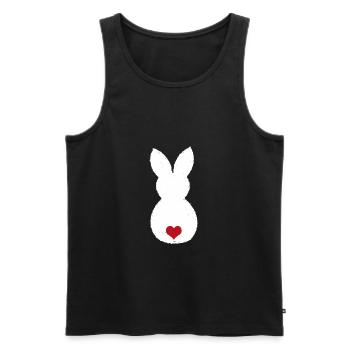 Bunny with Puschel heart / Easter bunny Easter bunny - Men's Premium Organic Tank Top - black - Front - Michal (187cm)