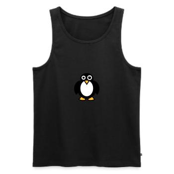 Funny Penguin - Men's Premium Organic Tank Top - black - Front - AI Model Male 178 light (178cm)