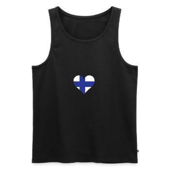 A heart for Finland - Men's Premium Organic Tank Top - black - Front - Michal (187cm)