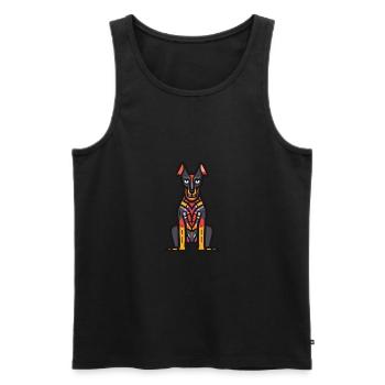 Dobermann Hund Halloween Tier - Männer Premium Bio Tank Top - Schwarz - Vorne - Michal (187cm)