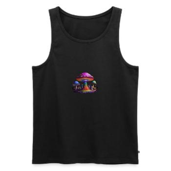 Mushrooms - Männer Premium Bio Tank Top - Schwarz - Vorne - Michal (187cm)