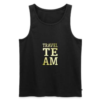 Travel Team Travel Holidays - Men's Premium Organic Tank Top - black - Front - Michal (187cm)