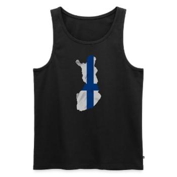 Finland in the form of the country - Men's Premium Organic Tank Top - black - Front - Michal (187cm)