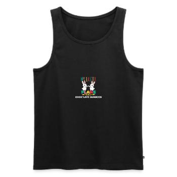 Bei meinen Osterplänen dreht sich alles um Schokohasen - Männer Premium Bio Tank Top - Schwarz - Vorne - Michal (187cm)