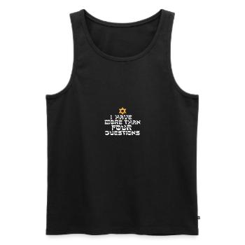 I Have More Than Four Questions Star Of David - Men's Premium Organic Tank Top - black - Front - AI Model Male 178 light (178cm)