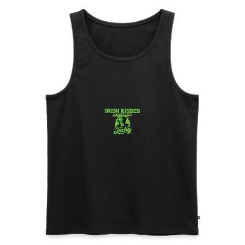 Irische Küsse sorgen jeden Tag für ein glückliches Gefühl St. Patricks - Männer Premium Bio Tank Top - Schwarz - Vorne - Michal (187cm)