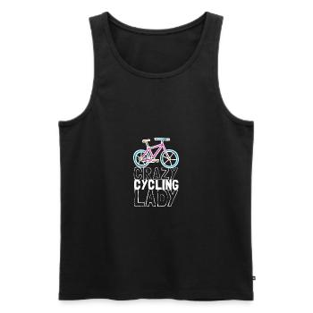Fahrradfahren Fahrrad Verrückte Radfahrerin - Männer Premium Bio Tank Top - Schwarz - Vorne - Michal (187cm)