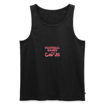Football-Spiele sind ein Allheilmittel - Männer Premium Bio Tank Top - Schwarz - Vorne - AI Model Male 178 light (178cm)