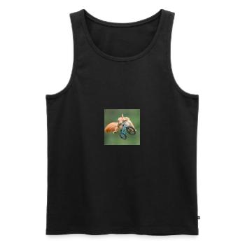 Animal drawing t-shirt - Men's Premium Organic Tank Top - black - Front - AI Model Male 178 light (178cm)